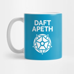 Yorkshire Saying Daft Apeth with White Rose Mug